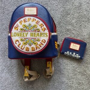 The Beatles Loungefly Backpack and Wallet